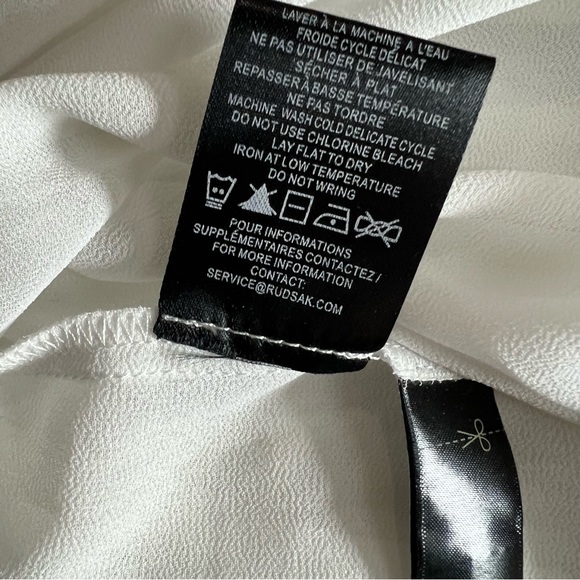 NEW Rudsak White Midwest Blouse Shirt with Suede Tassels Women’s Size Small - Picture 7 of 11